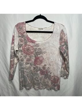 VTG XCIT USA Floral Burnout Print XL Boho Fairy Grunge Y2K Romantic Whimsy